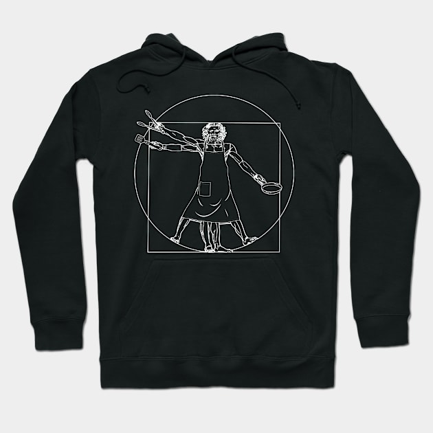 Retro Vitruvian Grill Dad Fathers Day Gifts Funny Grill Hoodie by KsuAnn